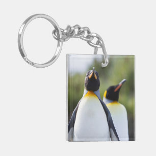 キング誇りを持ったペンギン写真 キーホルダー