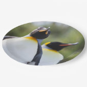 キング誇りを持ったペンギン写真 ペーパープレート (アングル)