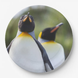 キング誇りを持ったペンギン写真 ペーパープレート