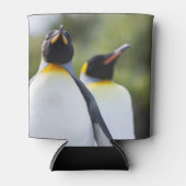 キング誇りを持ったペンギン写真 缶クーラー (正面)