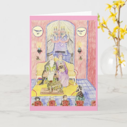 キング 👑 と クイーン 🤴 カード (黄色い花)