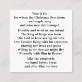 キング・オブ・キングス・クリスマス瞑想 スクエア名刺 (裏面)