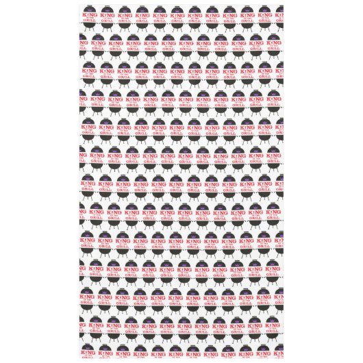 キング・オブ・ザ・グリル、ブラックパープルクラウン レッド テーブルクロス (正面)