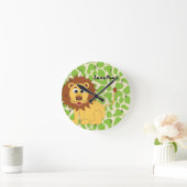 『キング·オブ·ジャングル/ライオパーソナライズされたン時計』 ラウンド壁時計 (ホーム)