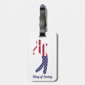 キング・オブ・スイング |アメリカ国旗のゴルフプレーヤー ラゲッジタグ (裏面縦)