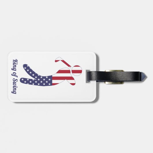 キング・オブ・スイング |アメリカ国旗のゴルフプレーヤー ラゲッジタグ (裏面横)