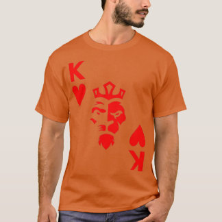 キング・オブ・ハートトランプのポーカーカードライオンキングオブザギャンブラー Tシャツ