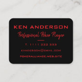 キング・オブ・ハートブラック・レッド・フォト・トランプのポーカー・プレーヤー 名刺 (裏面)