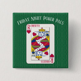 キング・オブ・ハート遊名前をカスタムするズ・カード 缶バッジ