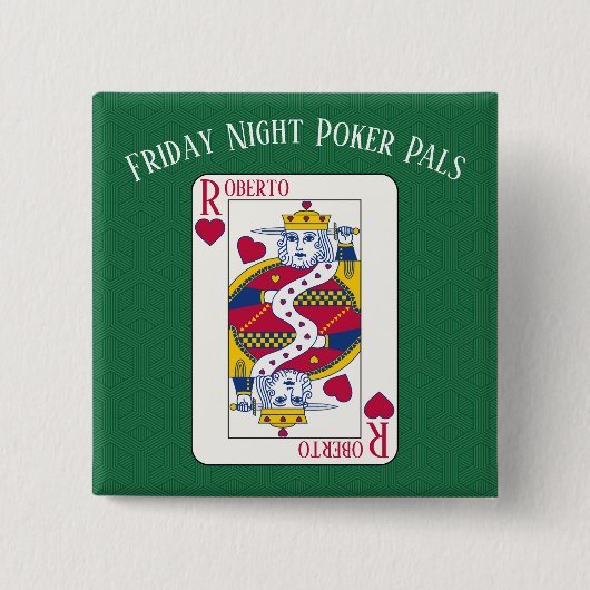 キング・オブ・ハート遊名前をカスタムするズ・カード 缶バッジ (正面)