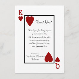 キング/クイーンのトランプの感謝カード サンキューカード
