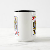 キング&クイーンの混合-スピリテッド遊カード2枚 マグカップ (中央)