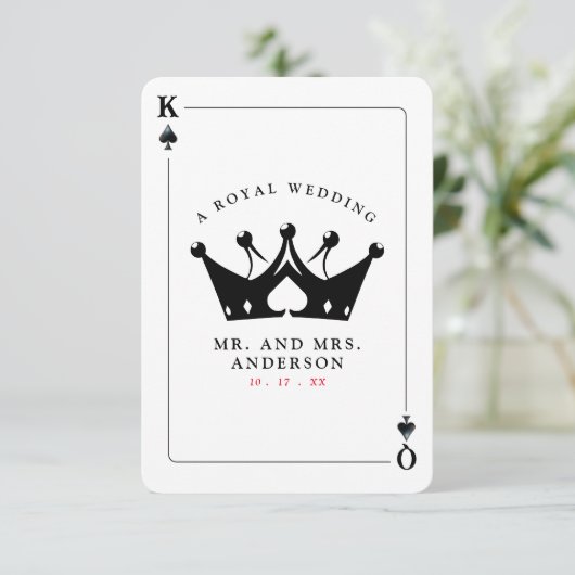 キング&クイーンオブカジノスペードトランプのポーカーカード サンキューカード (スタンド正面)