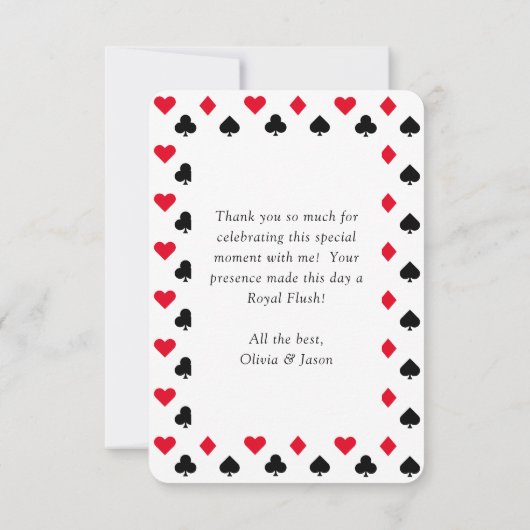 キング&クイーンオブカジノスペードトランプのポーカーカード サンキューカード (裏面)
