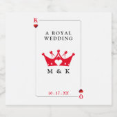 キング&クイーンオブカジノハートトランプのポーカーカード結婚ズ ビールラベル (シングルラベル)