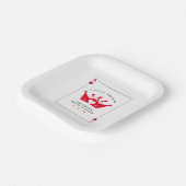 キング&クイーンオブカジノハートトランプのポーカーカード結婚ズ ペーパープレート (傾斜あり)