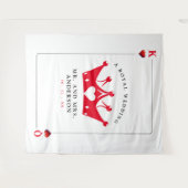 キング&クイーンオブカジノハートトランプのポーカーカード タペストリー (正面(横))