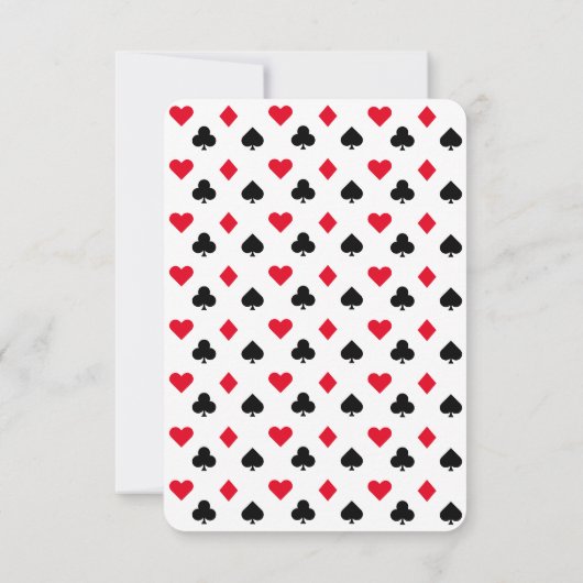 キング&クイーンオブカジノハートトランプのポーカーカードRSVP 出欠カード (裏面)