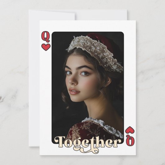 キング&クイーンカスタムカップル写真バレンタインデー シーズンカード (正面)