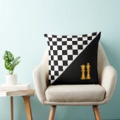 キング&クイーンスタイリッシュオンブラックチェス クッション (椅子)
