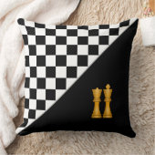 キング&クイーンスタイリッシュオンブラックチェス クッション (ブランケット)