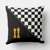 キング&クイーンスタイリッシュオンブラックチェス クッション (裏面)