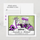 キング&クイーントランプRSVPマッチングはがき インビテーションポストカード (正面/裏面)