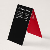 キング&クイーンビアズカクテル王室のメニュー 名刺 (裏面)