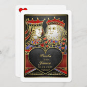 キング&クイーンブラック、レッド&金ゴールドベガス 招待状 (正面/裏面)