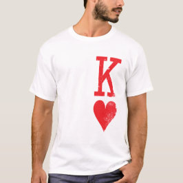 キング&クイーン・オブ・ハートトランプカップル Tシャツ