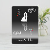 キング&クイーン | HER結婚式招待状カード セーブザデート (スタンド正面)