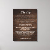 キング・ジェームズ・バイブル第1コリント13 素朴節 キャンバスプリント (正面)