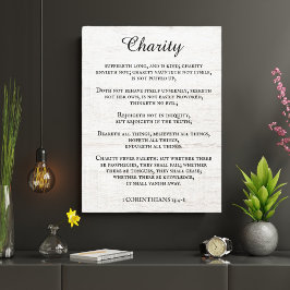 キング・ジェームズ・バイブル第1コリント13 素朴節 キャンバスプリント