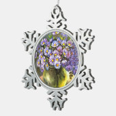キング・ジョージ・アスターは金属製の花瓶を入れている スノーフレークピューターオーナメント (右)