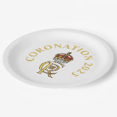 キング・チャールズ3世コロネーション暗号紙プレート ペーパープレート (アングル)