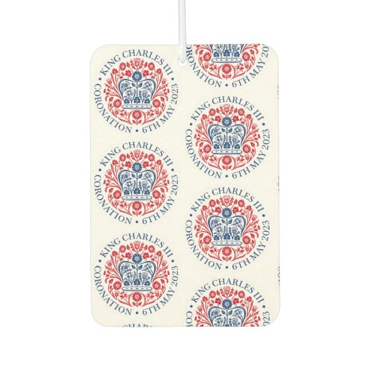 キング・チャールズ3rdエンブレム記念 カーエアーフレッシュナー (正面)