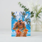 キング・チャールズ・コッカー・スパニエルが世界を旅して様々な場所でセルフィーを撮る シーズンポストカード (スタンド正面)