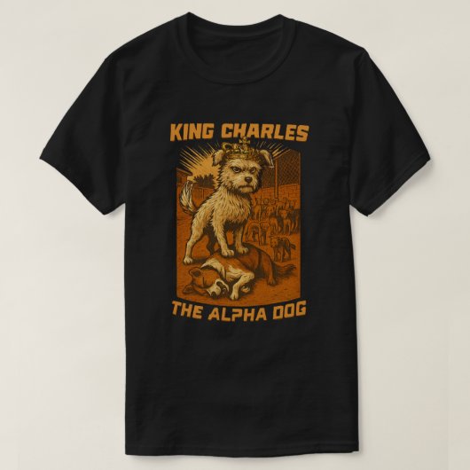キング・チャールズ・ザ・アルファ・ドッグTシャツニュールー犬キング Tシャツ (デザイン正面)