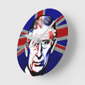 キング・チャールズIIIラウンド・クロック ラウンド壁時計 (傾斜)