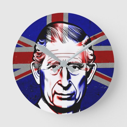 キング・チャールズIIIラウンド・クロック ラウンド壁時計 (正面)