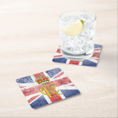 キング・チャールズIII暗号/ユニオン国旗の紙コースター スクエアペーパーコースター (インサイチュ)