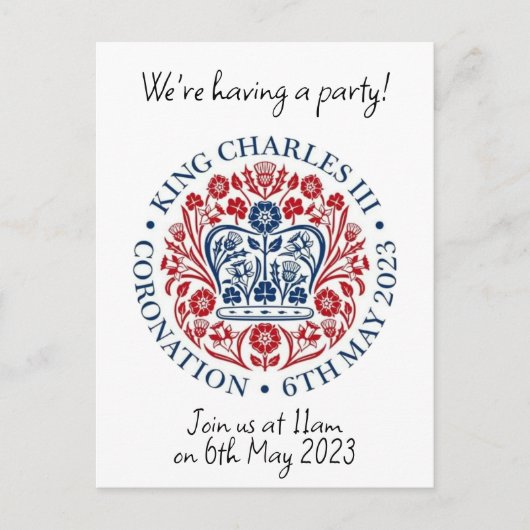キング・チャールズIII編集可能記念はがき ポストカード (正面)