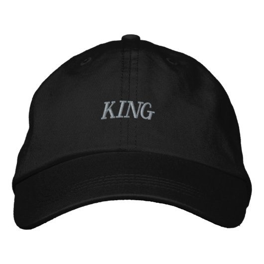 キング テキスト プリント 名前 ハット 黒色 スーパー メンズ (正面)