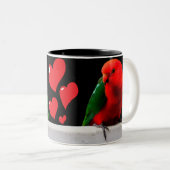 キング・パロッツ・イン・ラブ・ツートーン・マグカップ ツートーンマグカップ (正面右)