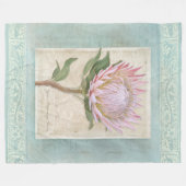 キング·プロテア·フローラ·エレガントヴィンテージ·チック フリースブランケット (正面(横))