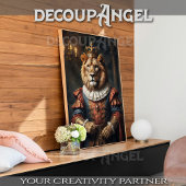 キング・ライオン – デコパージュ – 薄葉紙