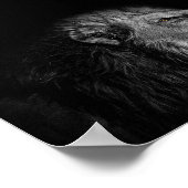 キング、ライオン、白黒の写真 ポスター (角)