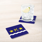 キンシャサ国旗、コンゴ平方紙コースター スクエアペーパーコースター (インサイチュ)