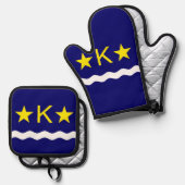 キンシャサ国旗、コンゴ平方紙コースター 鍋つかみ&鍋敷きセット (正面/裏面)