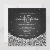 キンセアニェラお祝いパーティースタースパークルブラック 招待状 (裏面)